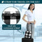 PAVILIA Travel Blanket Pillow, Soft Airplane Blanket 2-in-1 Combo Set, Plane Blanket Compact Packable, Flight Essentials Car Pillow, Travelers Gifts Accessories, Backpack Strap, 60x43 Checker White