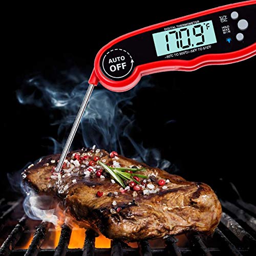 BRITOR Digital Meat Thermometer, Instant Digital Food Thermometer, with Bright Backlight LCD Screen, Smart Waterproof Cooking Kitchen Thermometer