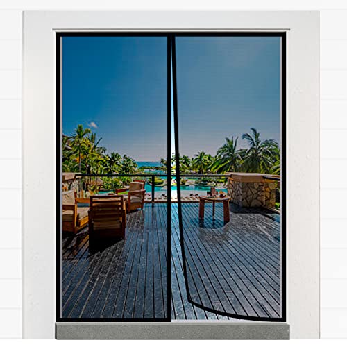 Magnetic Screen Door, French Door, Durable Fiberglass Double Door Screen Mesh Curtain to Keep Bugs Out
