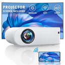 YABER WiFi Projector Mini Portable Projector 6000 Lumen 1080P Supported FullHD Projector 236" Home Theater Wireless Mirroring Projector for PC/iPhone/iOS/Android/tablet/PS4/PS5/TV Stick/DVD Player