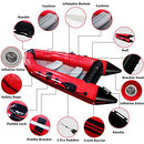 AZXRHWYGS 10 ft Dinghy Boats, 4 Persons Inflatable Boat Fishing Kayak Raft Sport Boat for Adults with Paddles Air Pump Carry Bag