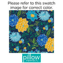 Pillow Perfect Floral Indoor/Outdoor Sofa Setee Bench Swing Cushion with Ties, Weather, and Fade Resistant, 18" x 45", Blue/Yellow Spring Bling, 1 Count