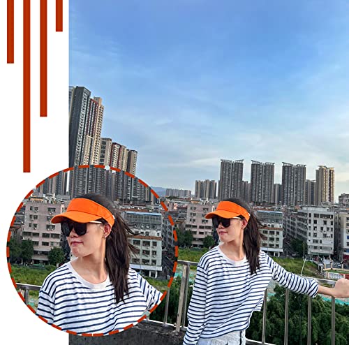 2 Pieces of Sun Visor Hats Adjustable Sport Visors Cap Visors for Women and Men (One Size), Orange, One size