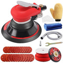 ZFE 5inch/6inch Random Orbital Air Palm Sander Air Random Orbital Sander Vacuum 6" 150mm Pad Hand Power Tool Polisher Grinding Sanding Tools for Auto Body Pneumatic Hose