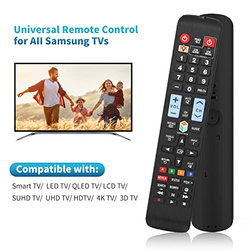 Universal Remote Control Only for Samsung TV Remote, Samsung Smart TV Remote, All Samsung LCD LED QLED SUHD UHD HDTV 3D Smart TVs