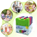 (Colorful) - WORLD-BIO Freezer Ice Blocks Pack for Cool Lunch Box Bag Cooler Kids Freezer Ice 4 Packs