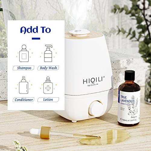 HIQILI Lavender Oil Essential Oil, 100% Pure Undiluted Premium Therapeutic Grade Oils for Diffuser, Skin Care, Massage, Hair Growth, Body - 3.38 Fl Oz