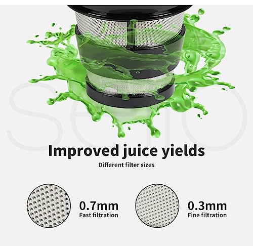 Spector Electric Slow Cold Press Juicer Orange Juice Low Speed Masticating Machines Vegetable Fruits Celery Wheatgrass Extractor Sorbet Maker Lemon Squeezer Black