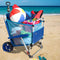 Mac Sports 2-in-1 Beach Day Folding Lounge Chair+Cargo Cart for Outdoors Sunbathing | Sun Chair, Tanning Chair, Portable, Lightweight, Lounger for Patio, Collapsible with All-Terrain Wheels | Blue