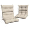 Melody Elephant Outdoor Tufted High Back Chair Cushions, Water Resistant Rocking Seat Chair Cushions 2 Pack, Adirondack Cushions for Patio Home Garden, 22" W x 20" D, Stripe Beige