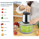 Electric Food Chopper, 12-Cup Food Processor by Homeleader, 3L Stainless Steel Bowl, 2 Speeds, 4 Bi-Level Blades, 300W for Meat, Vegetables, Fruits and Nuts