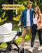 Universal Stroller Cup Holder with Mobile Phone Case, 2-in-1 Strollers Storage Rack, 360 Degrees Rotation Drink Holder for Bike, Pushchair, Wheelchair, Walker,Bicycle, Fits Most Cups