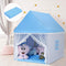 BABY JOY Kids Play Tent, Children Play House w/Solid Wood Frame & Cotton Mat, Indoor Princess/Prince Castle Playhouse for Children Boys & Girls Gift, 105x120x140cm (Blue)