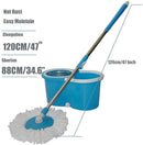 Spin Mop 360°Spin Mop Stainless Steel Bucket Magic Mop +2 Heads