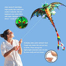 (Blue) - Lamonty Green Dragon Kite - Beautiful and Easy Flyer Kite for Children and Adult with Long Colourful Tail String Line Accessories Easy to Soar High Outdoor Sports Game Activities or Beach Trip