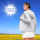 Women's UPF 50+ UV Sun Protection Clothing Light Weight Zip Up Hoodie Jacket Long Sleeve For Fishing Hiking Cycling Outdoor Activities Performance (as1, alpha, l, regular, regular, Grey)