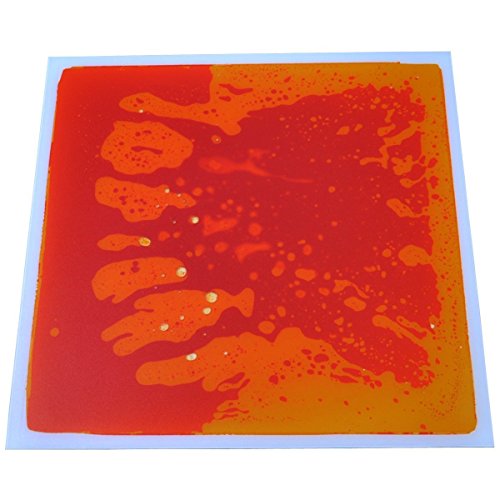 Art3d Liquid Sensory Floor Tiles, Children Play Equipment Sensory Play Mats, 30x30 CM, Red-Yellow