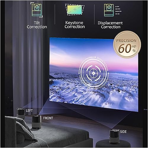 4K Movie Projector Auto Focus Auto Keystone, Mini Smart Projector 4K with WiFi 6 and Bluetooth, LCD Home Cinema with Android TV, Portable Outdoor Projector for Camping Gaming HDMI PS4 TV Stick