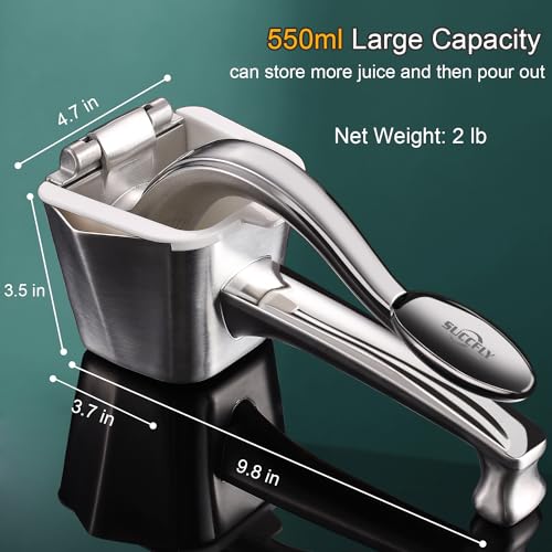 SUCCFLY Lemon Squeezer Stainless Steel, Citrus Juicer Hand Press, Lemon Juicer Squeezer Hand Juicer, Lime Squeezer, Heavy Duty Manual Juicer, Orange Juice Squeezer, Pomegranate Juicer