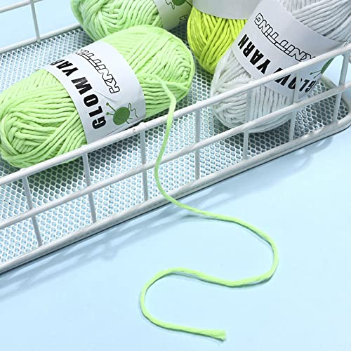 5 Rolls Glow in The Dark Yarn 58 Yard Luminous Yarn for Crocheting Soft Glow Crochet Yarn 5 Colors Glow Yarn Knitting Creative Luminous Knitting Yarn Fluorescent Yarn for DIY Arts Crafts Party