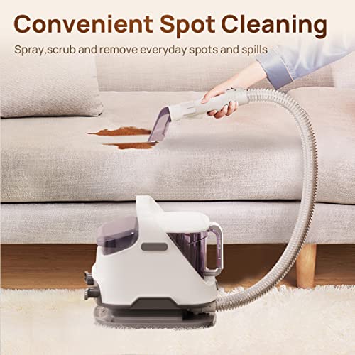 MIUI SpotCleaner, Multi-Purpose Portable Cleaner, Carpet and Upholstery Cleaner Machine, Non-Chemical Stain Remover for Pets, Stairs, Car Seats and Couch, Lightweight, White