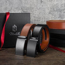 Zitahli Ratchet Belt for Men - 2 Packs Mens belt Leather with 1 3/8" Brown Black Belt in Gift Set Box - Micro Adjustable Belt, Black/Coffee, 28" to 36" Waist Adjustable