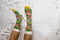 PIZZA SOCKS BOX 4 pairs MIX Hawaii Italian Vege Cotton Socks XL Made In EU