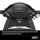 Weber Family Q Black BBQ (Q3100 - Classic 2nd Generation) - Barbeque Grill for Roasting, Grilling, Cooking, Backyard, Deck - Gas LPG