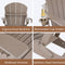 ABCPATIO Folding Adirondack Chair with Footrest - Outdoor Weather Resistant Plastic Adirondack Chairs with Detachable Ottoman, Stackable Seating with Cup Holder for Patio (Seat Width 20", Light Brown)