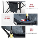 SUNNYFEEL Oversized Folding Camping Chair, Heavy Duty Supports 300 LBS, Portable Chairs for Outdoor Lawn Beach Camp Picnic, Padded Gray