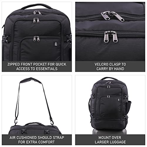 Aerolite 48x34x23 Qantas/Virgin Australia Maximum Size Backpack Eco-Friendly Cabin Luggage Approved Travel Carry On Holdall Lightweight Shoulder Bag Flight Rucksack with YKK Zippers 5 Year Warranty