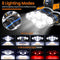 LED Headlamp,18000 Lumens 8 Lighting Modes with USB Cable 2Batteries, Rechargeable Head Torch Waterproof 90° Rotating, led headlamp Flashlight for Camping, Fishing, Cellar, Outdoors