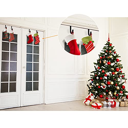 16 Pieces 3.4 Inch/ 7.9 Inch/ 13.8 Inch Christmas Wreath Hanger Z Hooks Over Door Metal Hooks for Christmas Front Door Decorations, Hanging Coats Hats Robes Towels (Black)