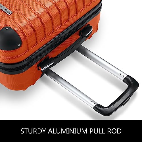 4 Piece Luggage Set Carry On Suitcase Traveller Bag Lightweight ABS Hard Shell & TSA Lock Orange