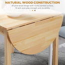 HOMCOM 55" Solid Wood Kitchen Table, Drop Leaf Tables for Small Spaces, Folding Dining Table, Natural