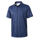 M MAELREG Golf Shirts for Men Dry Fit Short Sleeve Print Performance Moisture Wicking Polo Shirt, Navy Leaf, Medium