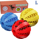Zenify Puppy Toys Dog Toy Food Treat Interactive Puzzle Ball for Tooth Teething Chew Fetch Tennis Training Boredom Behaviour Dispensing Stimulation for Dogs & Puppies (Multi Pack Large)