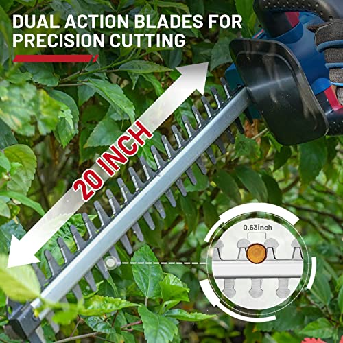 Enhulk 18'' Cordless Hedge Trimmer, Lightweight & Compact Trimmer, Battery & Charger Included