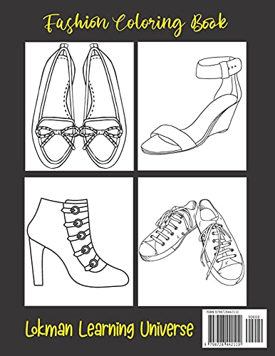 Women's Exquisite Shoe Coloring Book: Women's Beautiful 48 Footwear Illustrations To Color. Fashion Coloring Book. Birthday, Christmas, Halloween, Thanksgiving, Easter Gift