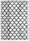 Tangier Trellis Plastic mats Rugs Reversible and Recycled for Home, Patio, Backyard, Deck, Picnic, Beach, Trailer, Camping (Black and White, 240cm x 300cm)