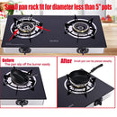 Hothit Portable 2 Burner Propane Stove Gas Cooktop, 28600 BTU Tempered Glass Auto Ignition for Outdoor Kitchen, Camping, RV, Small Apartment Double Burner / Tempered Glass-Black
