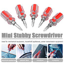 Bestgle 5 Pcs Stubby Screwdriver Set, Phillips and Flat Head Screwdriver Portable 2-in-1 Screwdriver Set Sewing Machine Ultra Short Screwdriver Tool