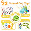Zeaxuie 20 Pack Luxury Dog Chew Toys for Puppy, Cute Small Dog Toys with Ropes Puppy Chew Toys, Treat Ball and Squeaky Puppy Toys for Teething