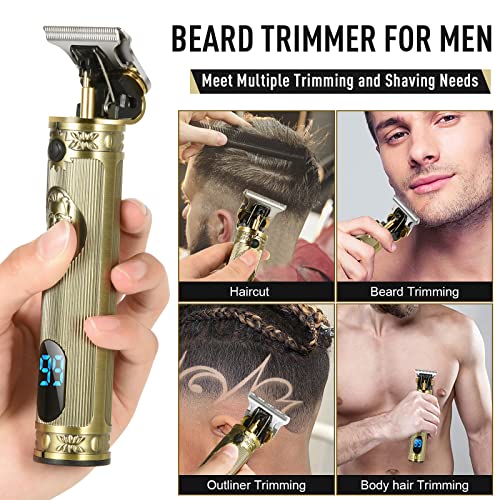 Men's Hair clipper, beard trimmer, professional cordless Hair clipper shaver set, T-shaped shaver with LCD screen, suitable for children and families