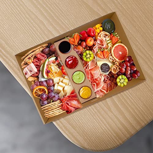 Ganfaner 10pk Cardboard Treat Gift Catering Tray Grazing Box To Go, Large Durable Desserts Serving Platter w/Lid Tab Lock Easy Assembly, Party Picnic Charcuterie Meeting 38x26x9cm