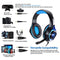 BlueFire Stereo Gaming Headset for Playstation 4 PS4, Over-Ear Headphones with Mic and LED Lights for PS5, Xbox One, PC, Laptop(Blue)