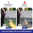 Prime Solutions 800,000 BTU Liquefied Gas Propane Fire Weed Torch Flame Thrower LPG Electronic Weed Burner Torch Weed Killer, Roofing Torch, 3 Meter Hose Pipe