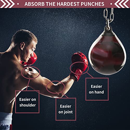 Qinqi Water Punching Bag, 75LB Uppercut Filled Boxing Bag 15Inch Heavy More of A Realistic Feel Nice for Kids and Adults Training Combos with Hooks Uppercuts, Red