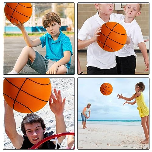 Silent Basketball Dribbling Indoor, Lightweight Uncoated High Density Foam Ball, 2023 Newest Foam Basketball Indoor Training Ball for Patios Playrooms Stadiums Yards