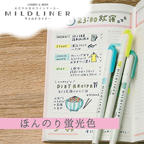 Zebra Highlighter Mildliner, 5 Color Set (WKT7-5C)